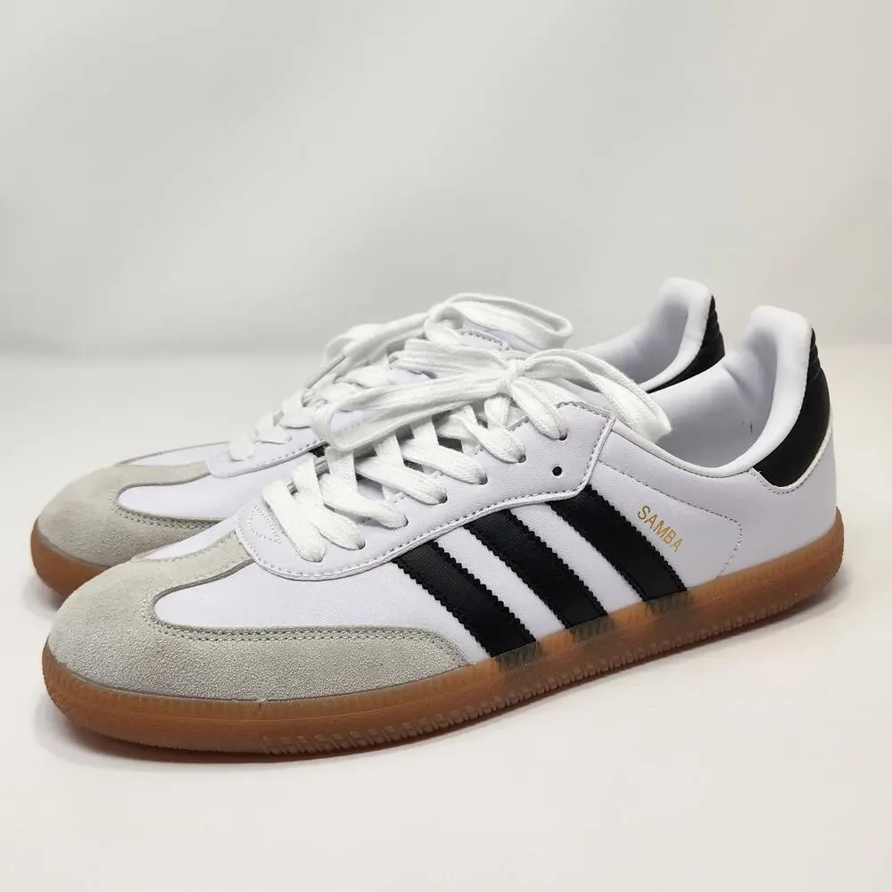 Adidas Samba OG White Black Trainers Sneakers Women Size 9.5 Leather IF0462